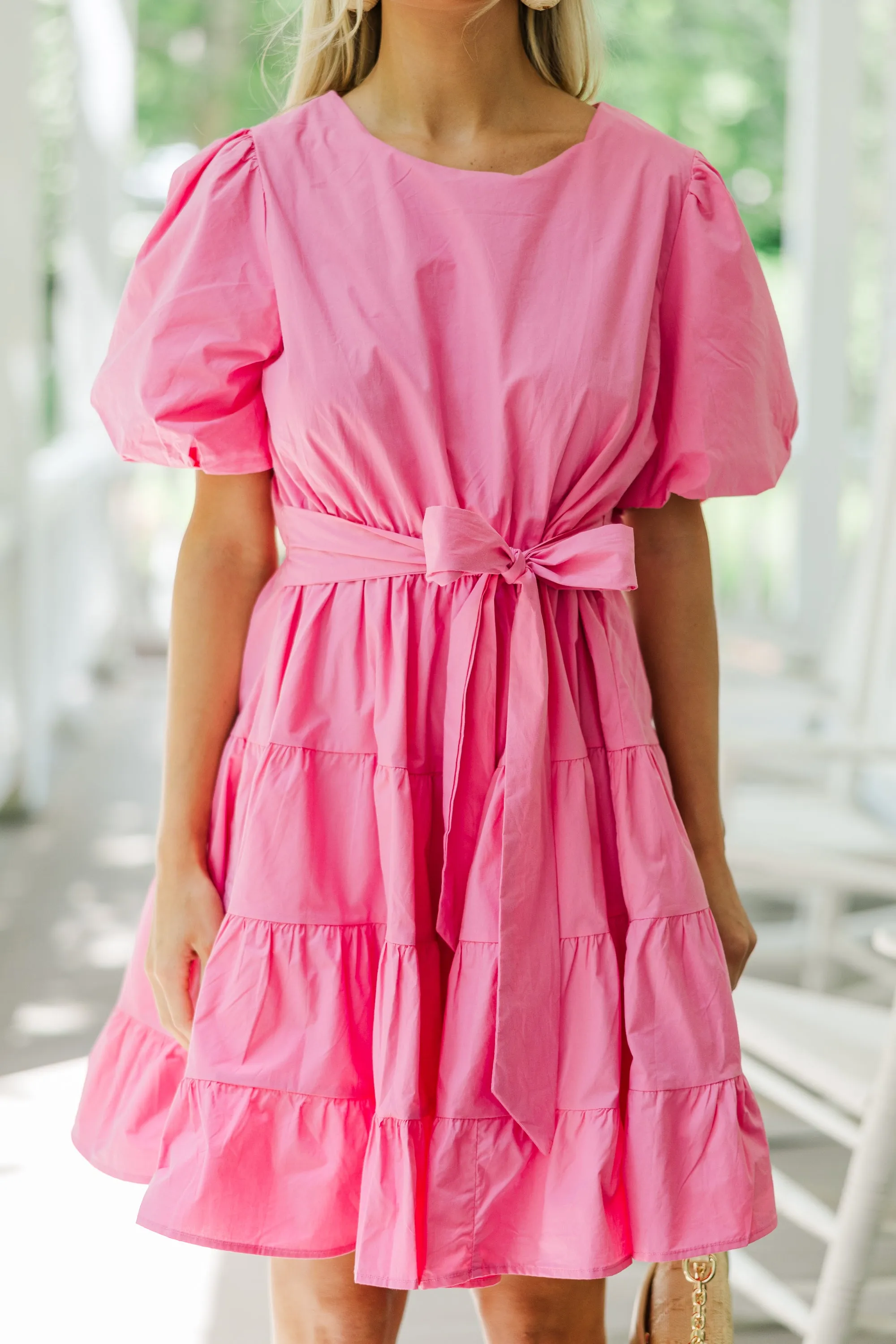 All True Pink Tiered Dress