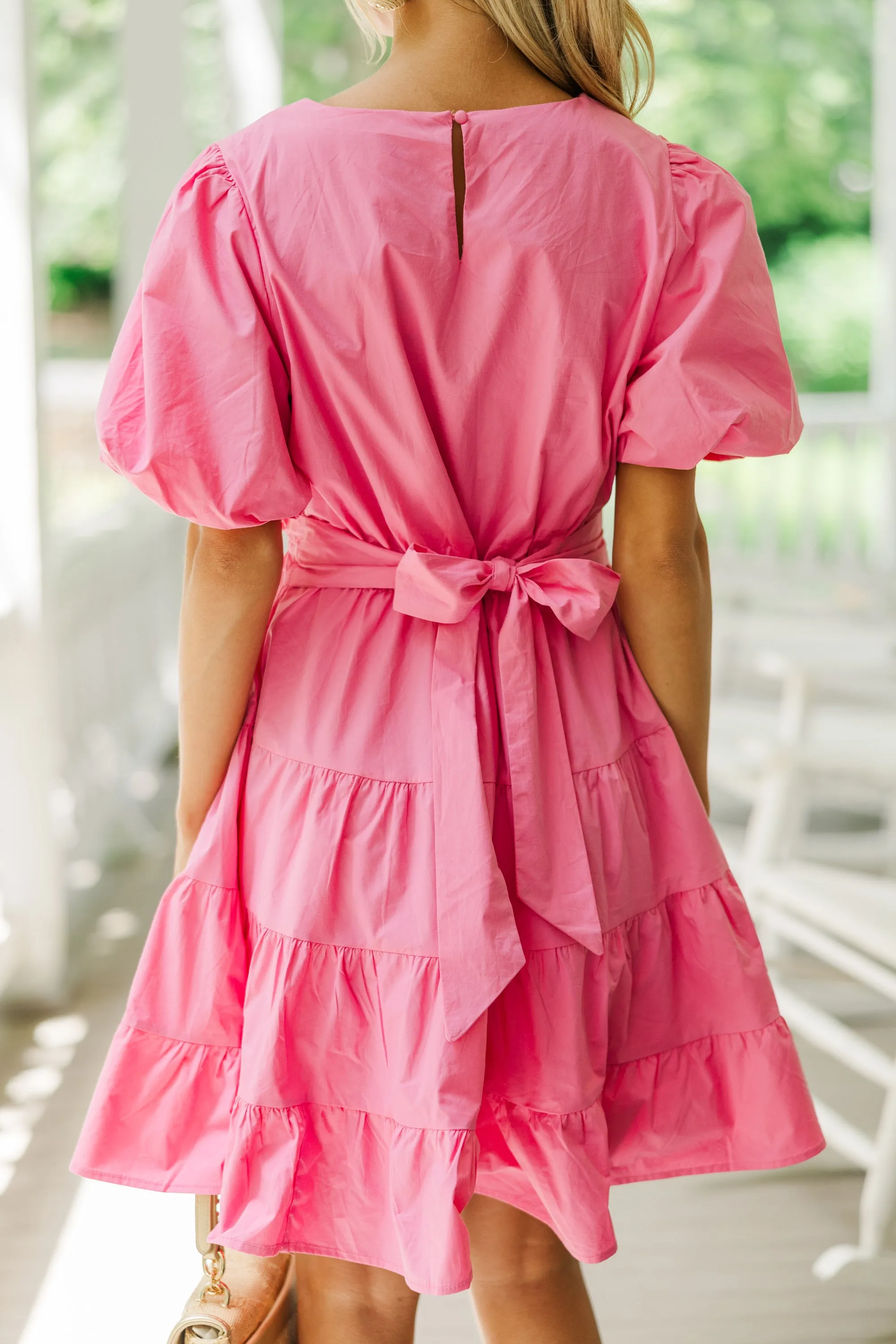 All True Pink Tiered Dress