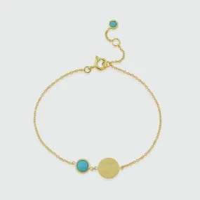 Bali 9ct Gold Turquoise December Birthstone Bracelet