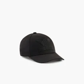 Baseball Cap With  Rhinestone Eagle Patch