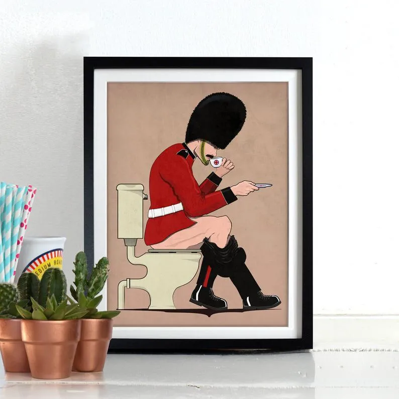 British Army Soldier on the Loo Print