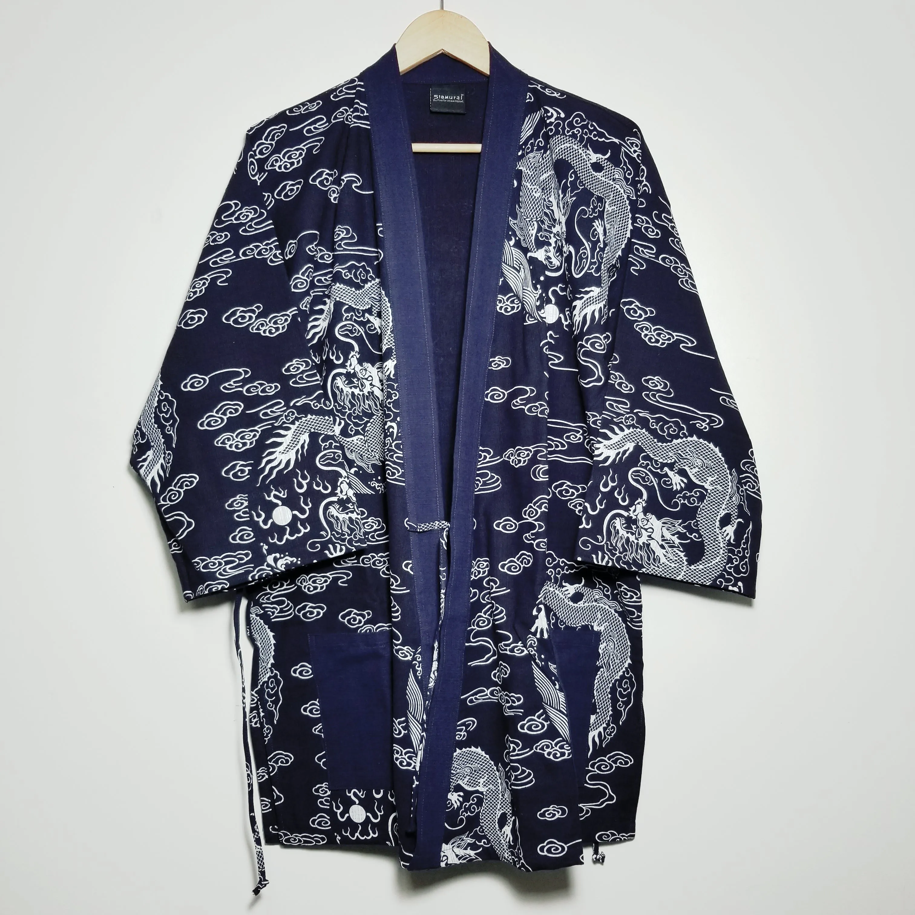 Deep Ocean Blue Dragon Noragi Kimono