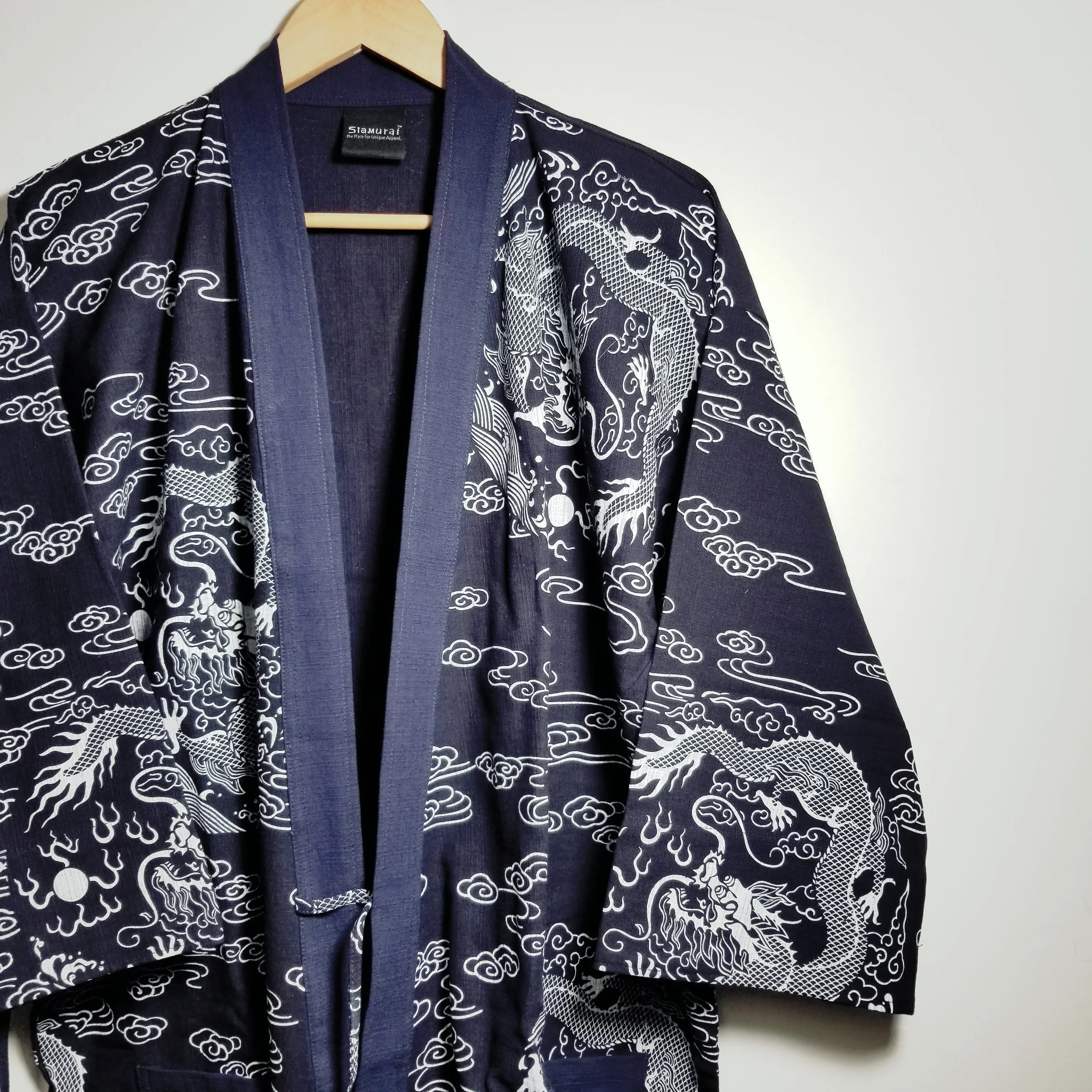 Deep Ocean Blue Dragon Noragi Kimono