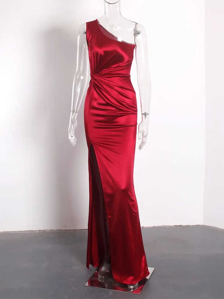 Elegant Burgundy Party Dress