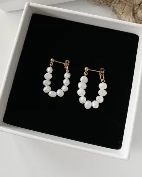 Freshwater Pearl Beaded Hoop Earrings