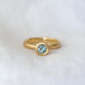 Light Montana Sapphire Bezel Solitaire - One of a Kind