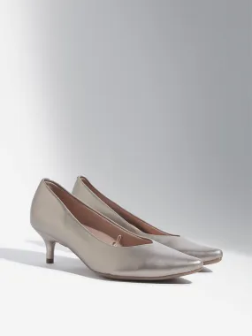 LUNA BLU Silver Pointed Pump Shoes