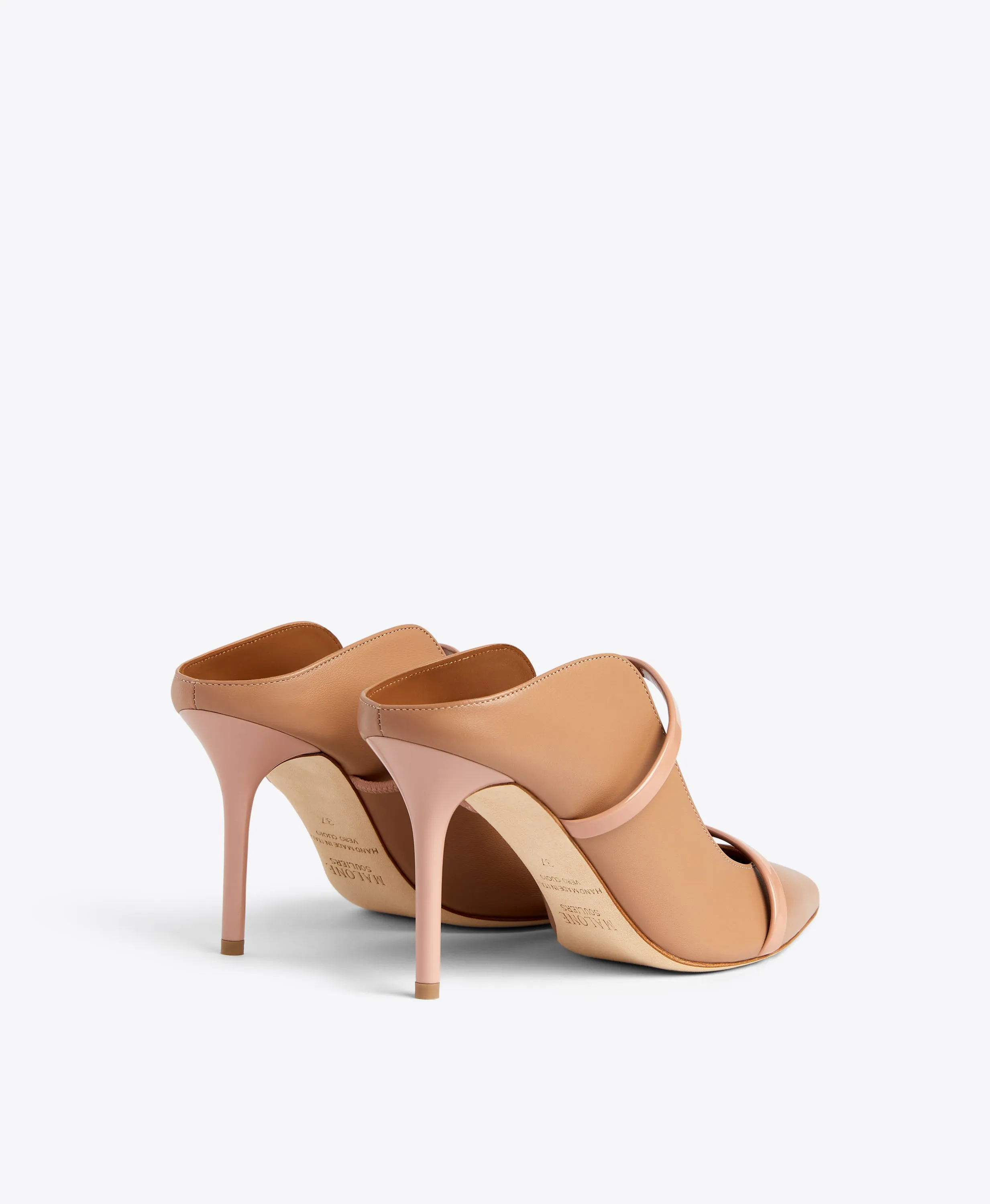 Maureen 85 Beige Leather Mules