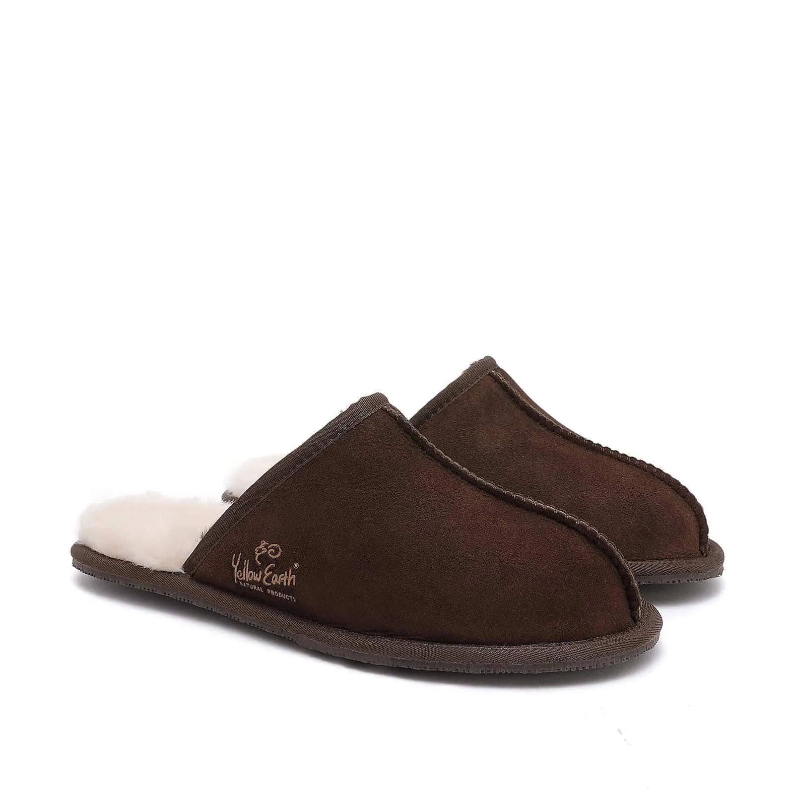 Men's Scuff - Australian Sheepskin UGG Slippers - Flexible Non-Slip Rubber Sole