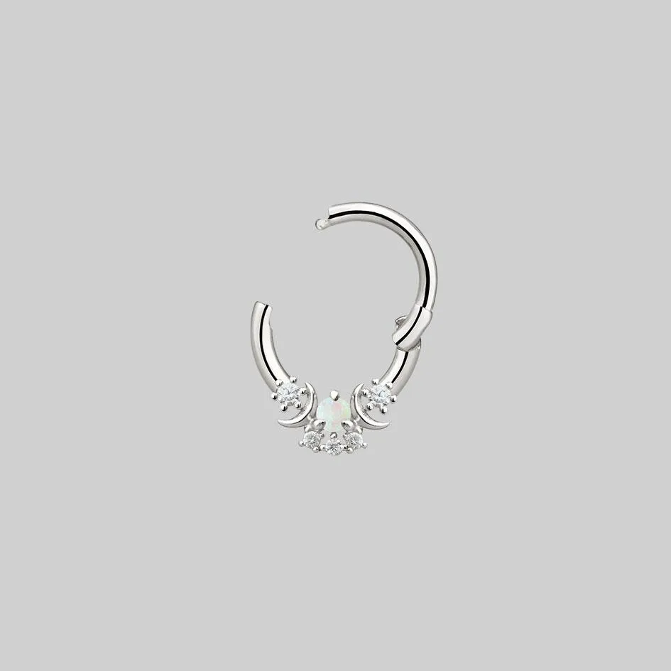 MOONDANCE. Moon Silver Clicker Ring - Septum