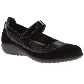 Naot Kirei Mary Jane - Black Madras / Black Suede / Black Patent