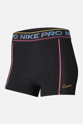 Nike Pro Short 3 In - Black/bright Crimson/laser Ora