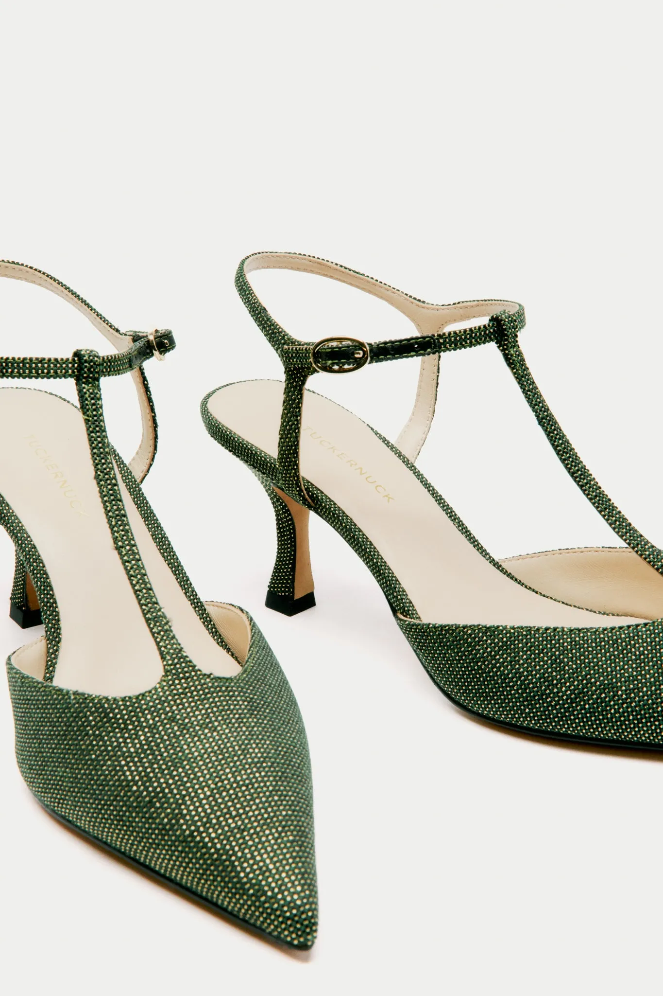 Olive Lurex Jacquard Margot Heels