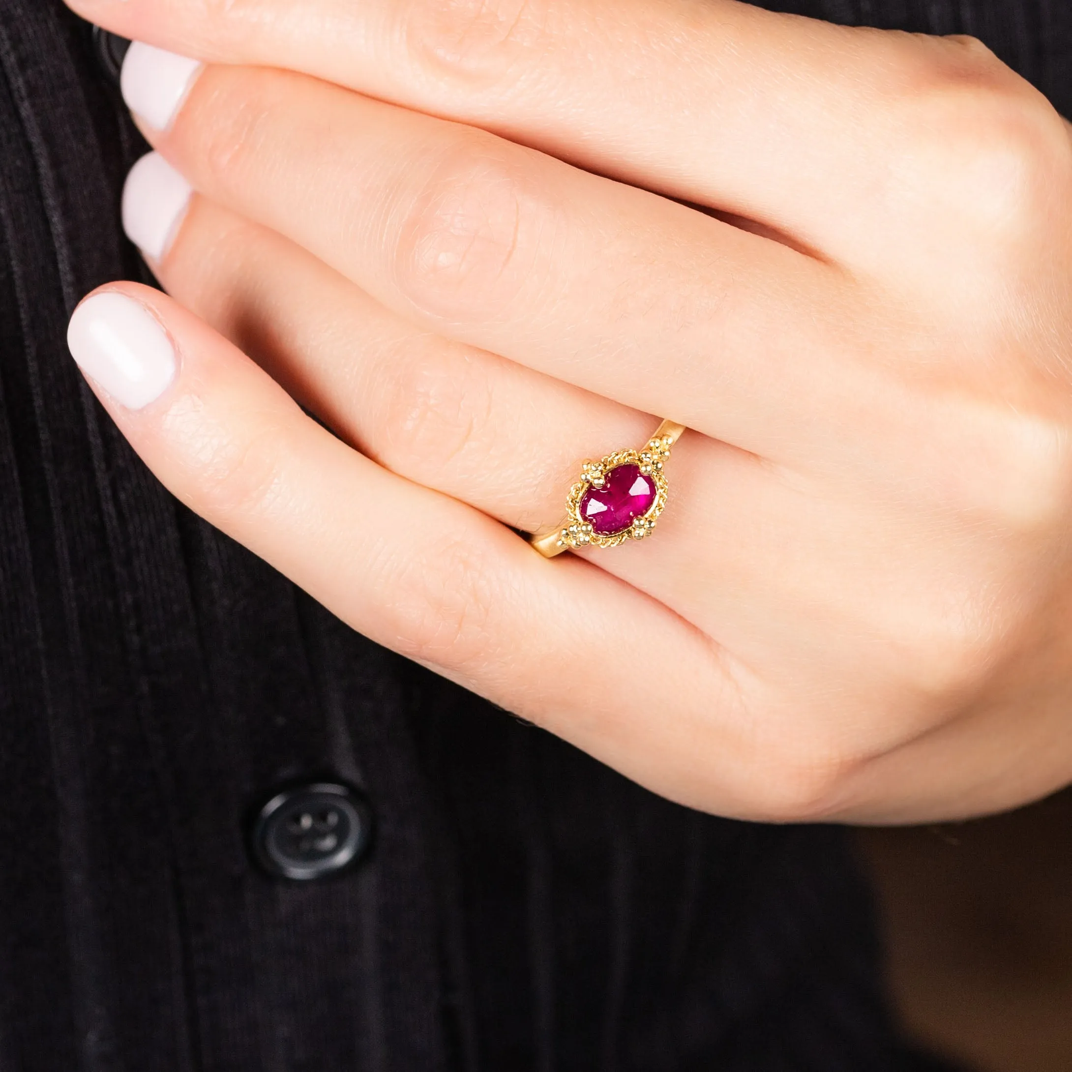 Petite Oval Ruby Ring