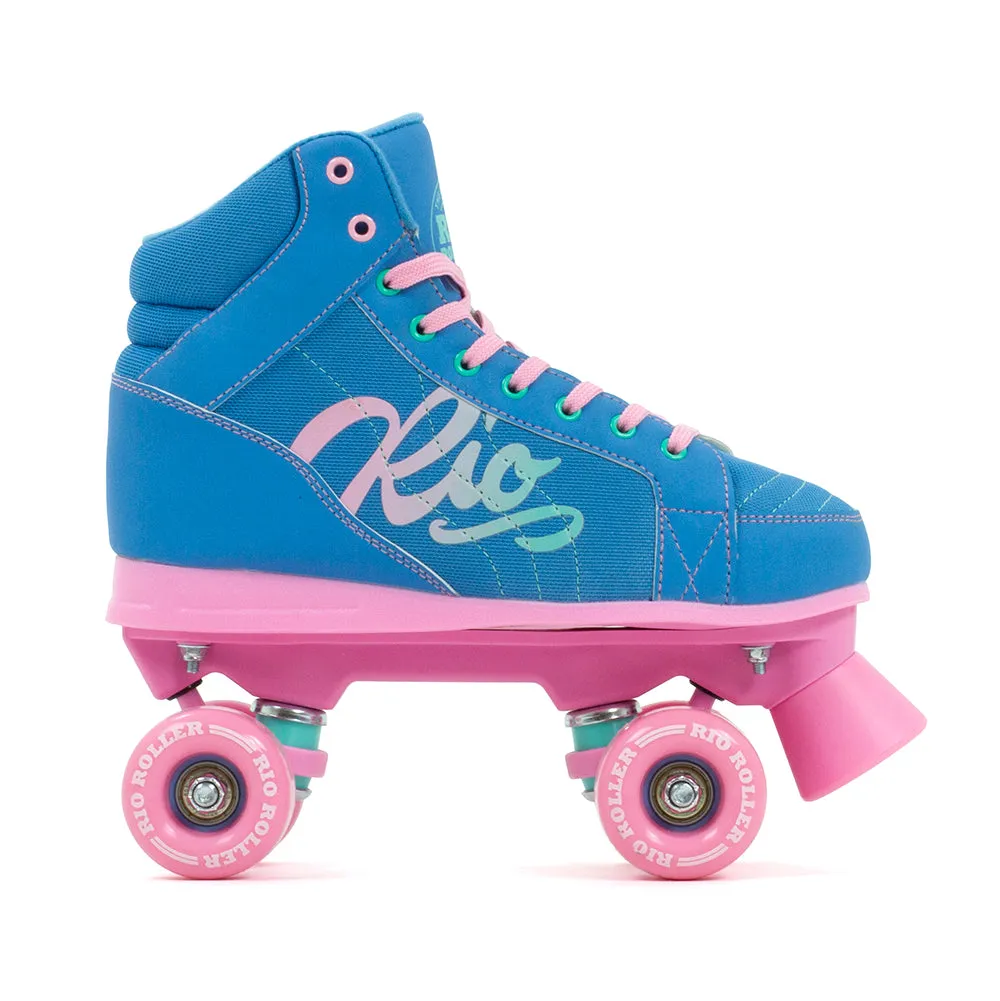 Rio Roller Lumina Quad Roller Skates - Blue & Pink