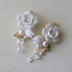 Roselle Pearl Floral Earrings