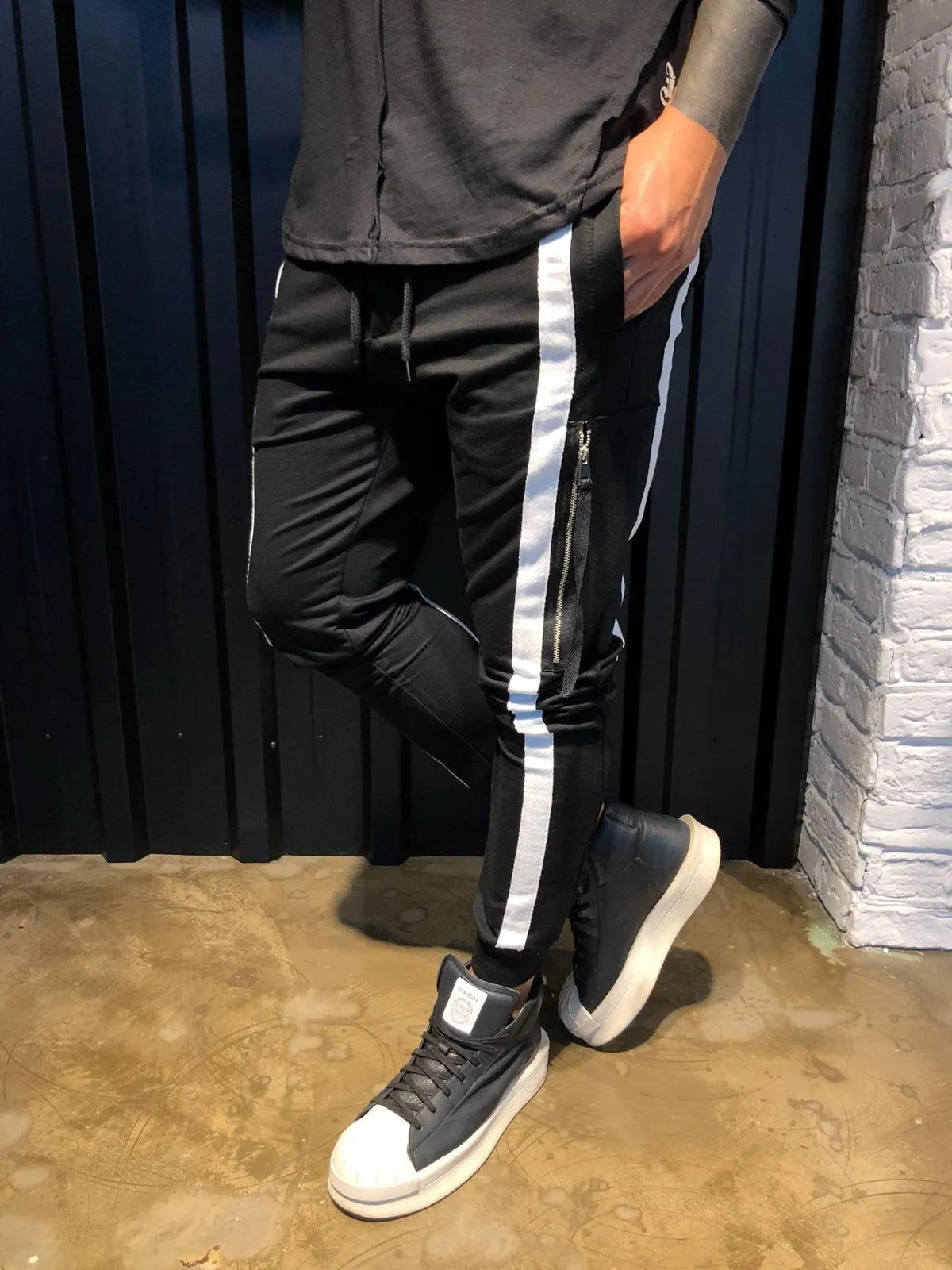 Sneakerjeans - Black Striped Jogger Pant B303 Joggers