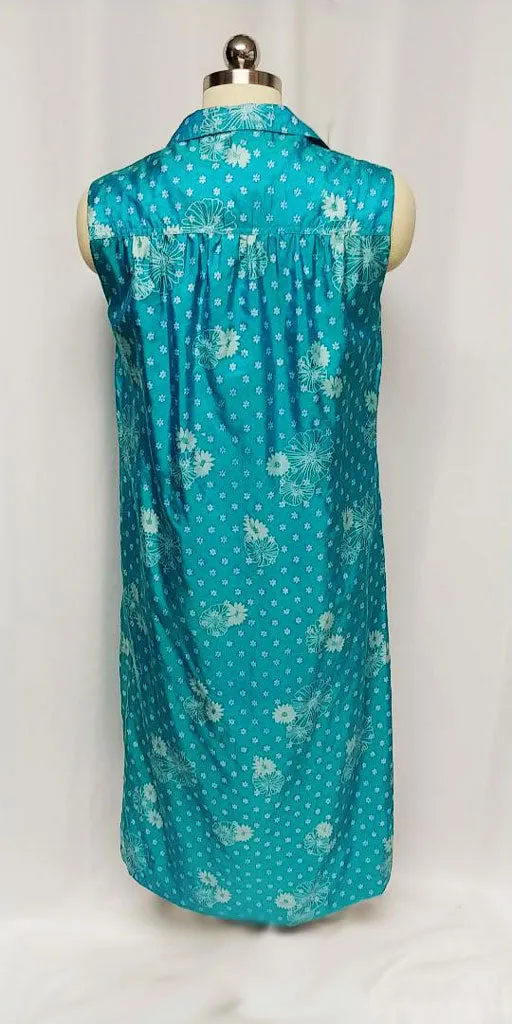 *VINTAGE 1970s MELISSA MADE IN THAILAND SILK DRESS IN A GORGEOUS SHADE OF TURQUOISE