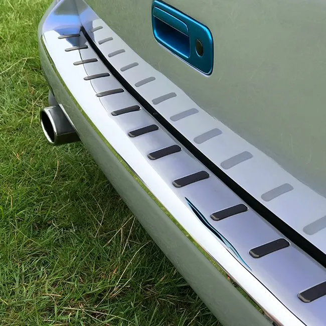 VW T6.1 Transporter Multivan Rear Bumper Protector Stainless Barndoor (Titanium Black Insert)