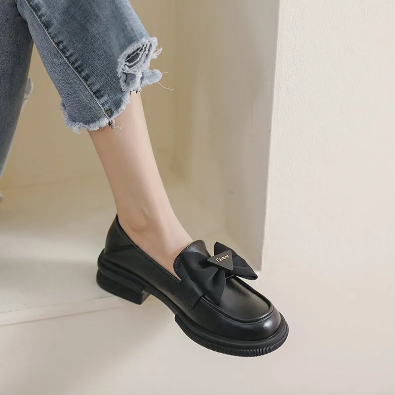 Women Fashion Bowknot Lug Sole Casual Shoes