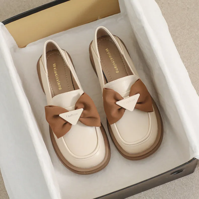 Women Fashion Bowknot Lug Sole Casual Shoes