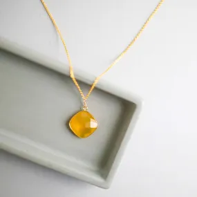 Yellow Chalcedony Pendant